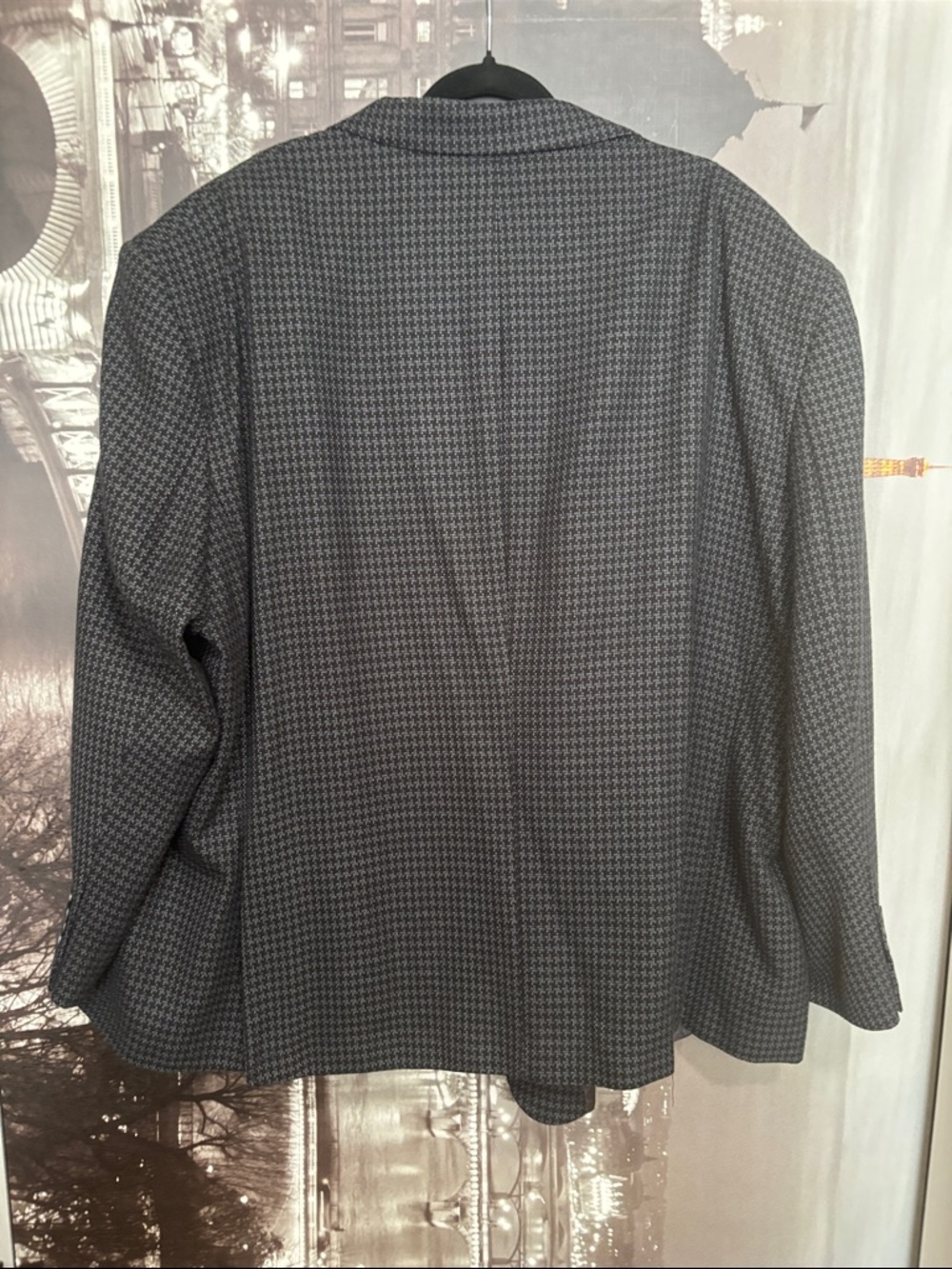Big and tall Classic Men's Houndstooth Blazer - Gray - Picture 5 of 6